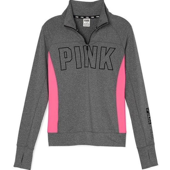 PINK Victoria's Secret Tops - PINK Victoria Secret Quarter Zip Thumb Holes Medium Zip pullover